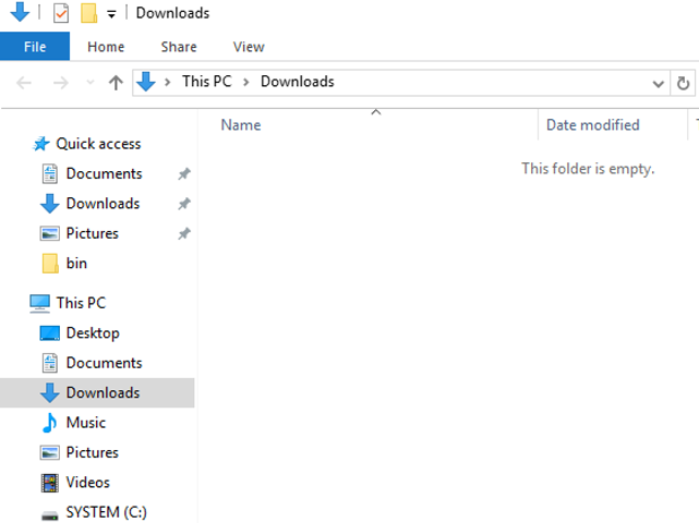 Access to Downloads folder via Explorer